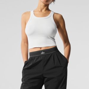 Goddess Ribbed Go-To Tank - White