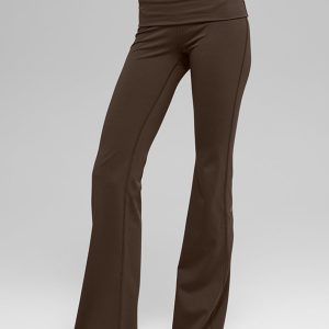 ALO Softsculpt Foldover Flare Legging - Espresso