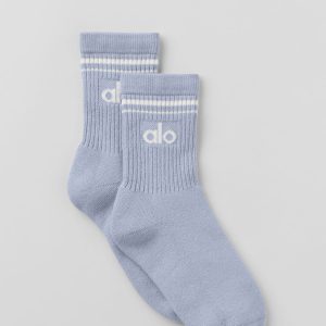 Unisex Half-Crew Throwback Sock - Winter Frost/White
