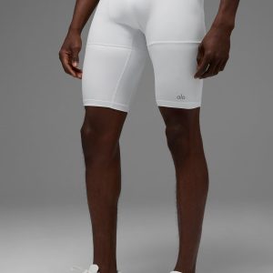 9" Flight Compression Short - White