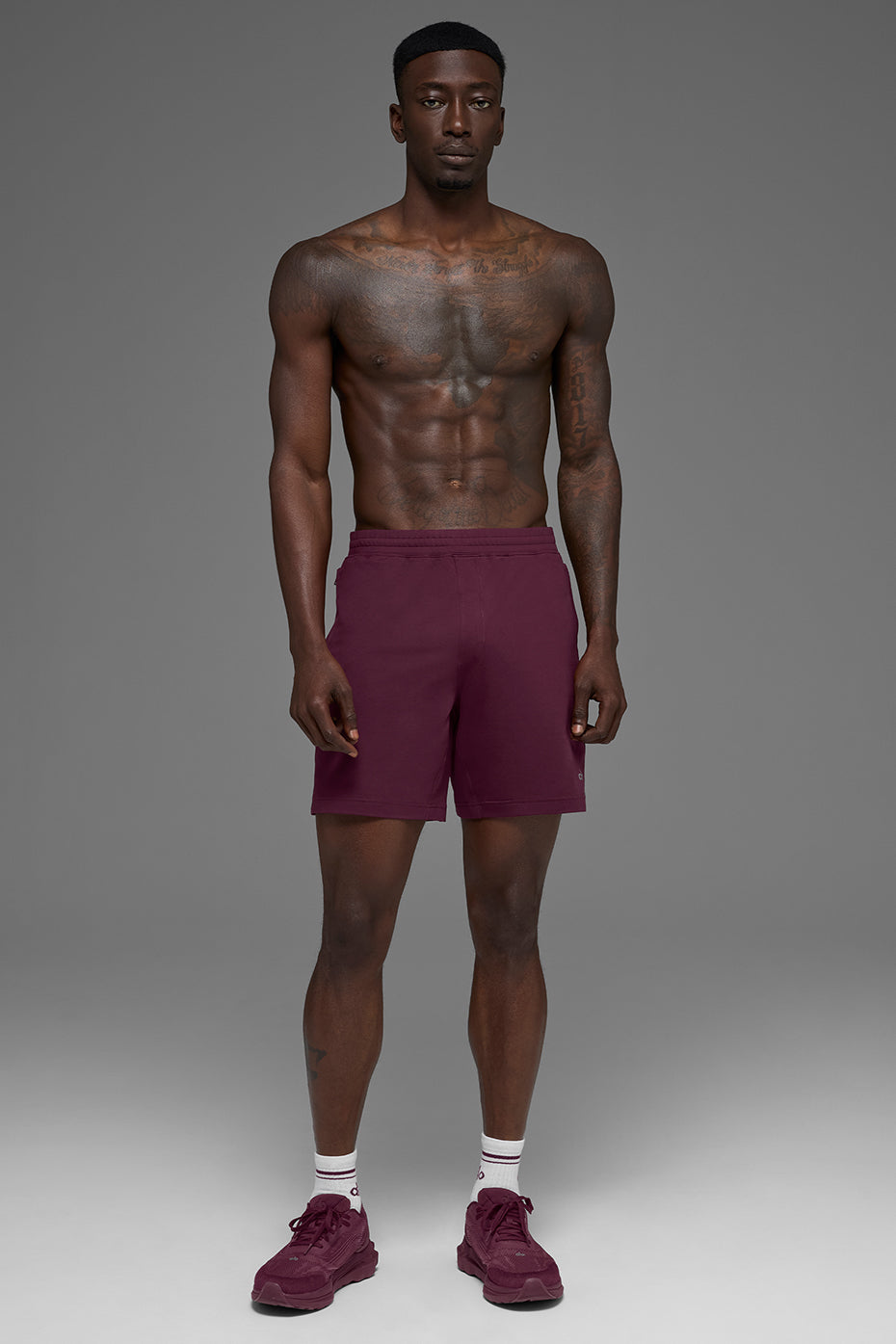 7" Conquer React Performance Short - Burgundy - Image 5