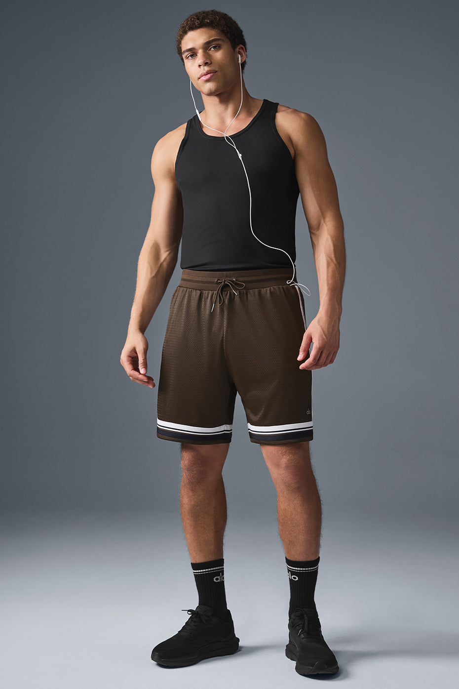 7" Key Mesh Basketball Short - Espresso - Image 5