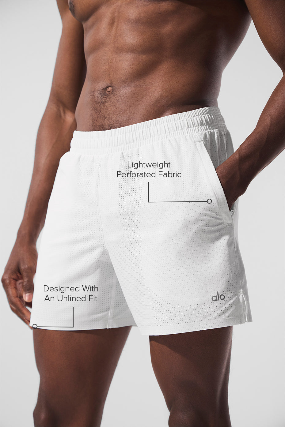 5" Traction Running Short - White - Image 2