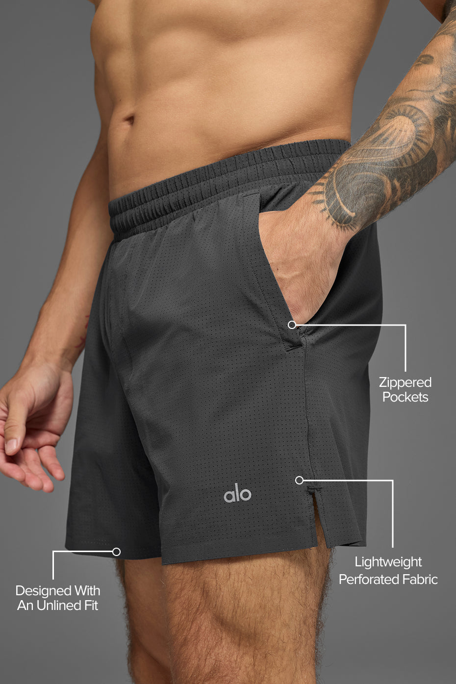 5" Traction Running Short - Anthracite - Image 2