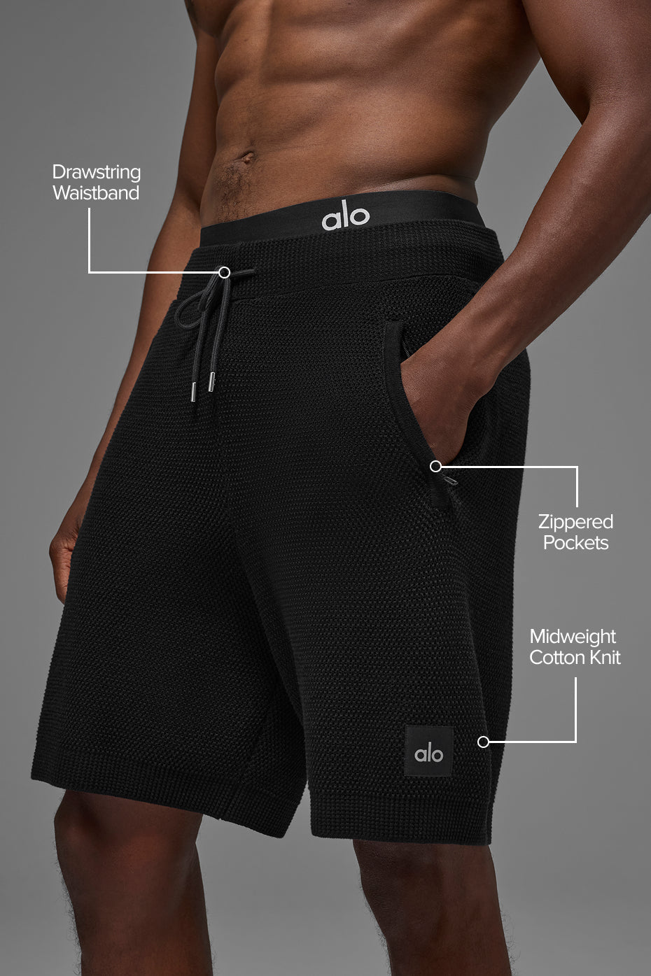7" Sports Club Sweater Knit Short - Black - Image 2
