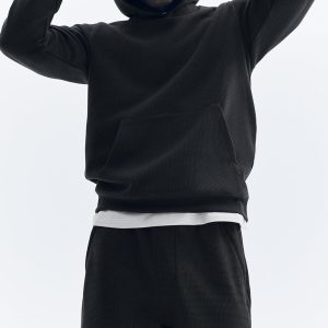 7" Waffle Lounge Short - Black