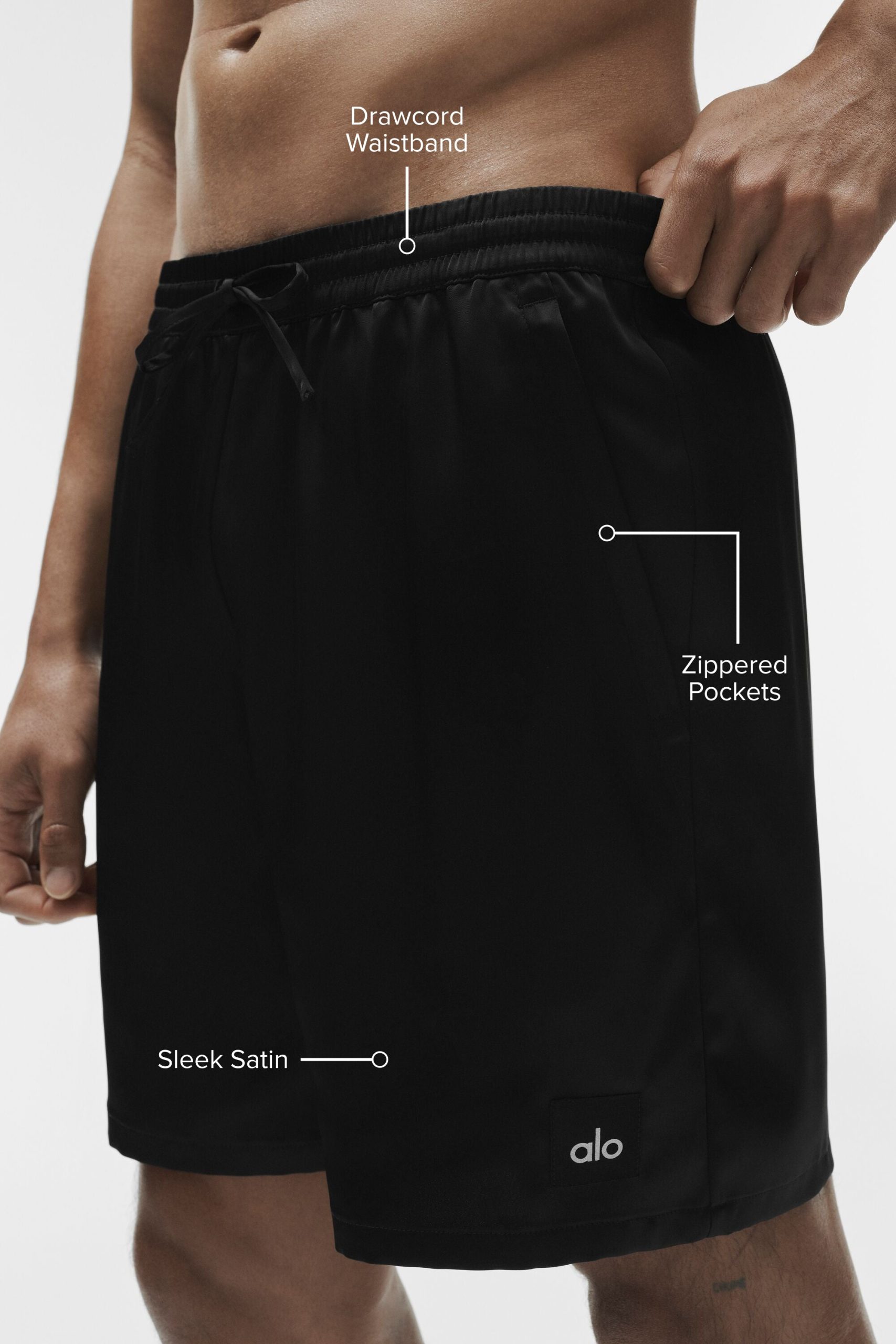 7" Satin Horizon Short - Black - Image 2