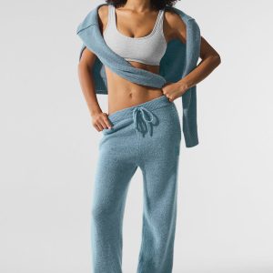 Wool Cashmere New Class Sweatpant - Celestial Blue Granite Heather